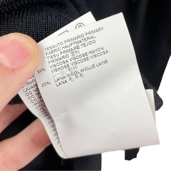 𝅺mm6 Maison Margiela Black Tunic Cape Sleeve Wool Blend Sweater Size XS - Picture 11 of 12